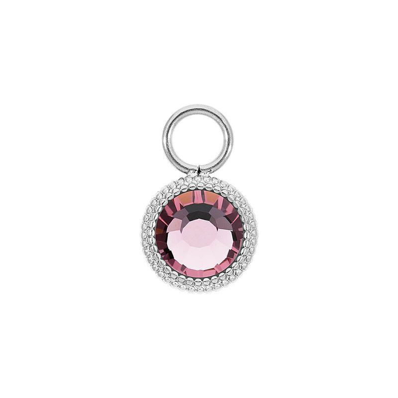 Fabero Flat Charm 10 mm - Silber light amethyst