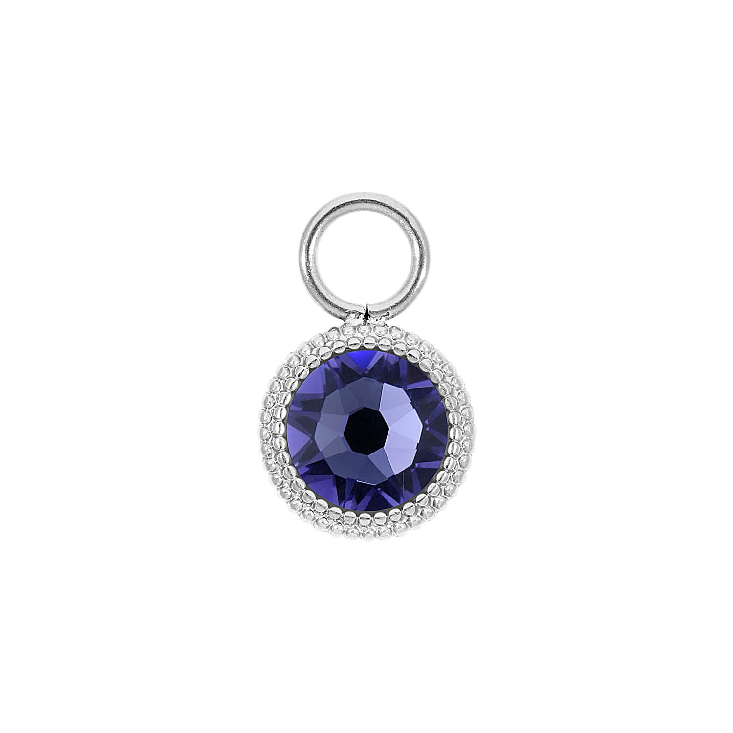Fabero Flat Charm 10 mm - Silber tanzanite