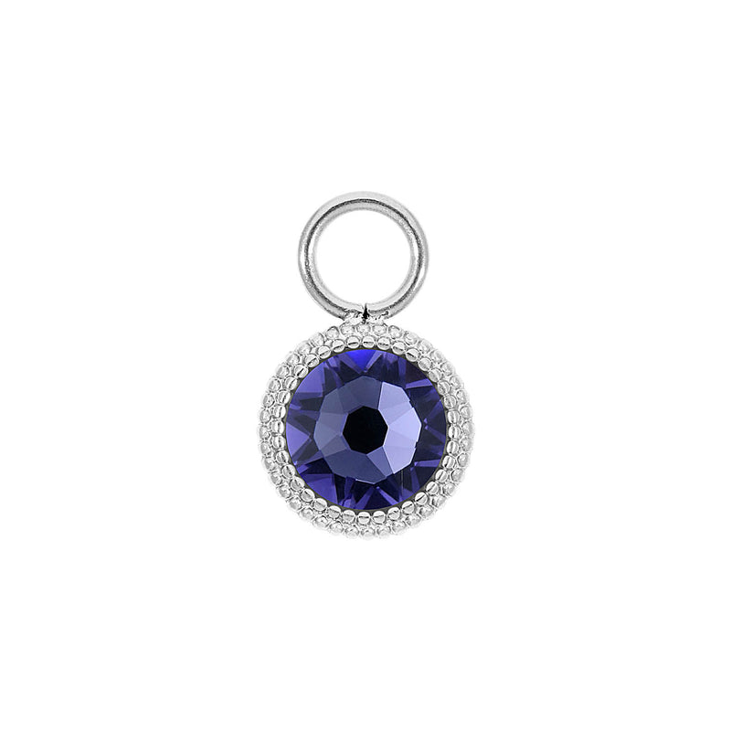 Fabero Flat Charm 10 mm - Silber tanzanite