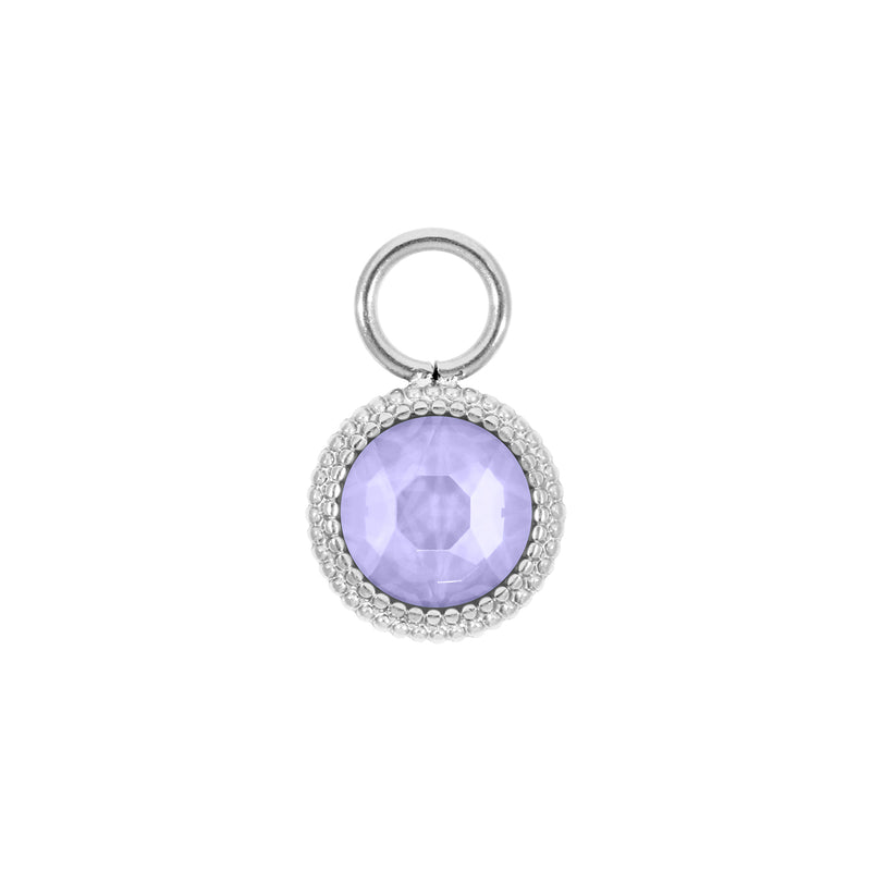 Fabero Flat Charm 10 mm - Silber Crystal Purple Ignite