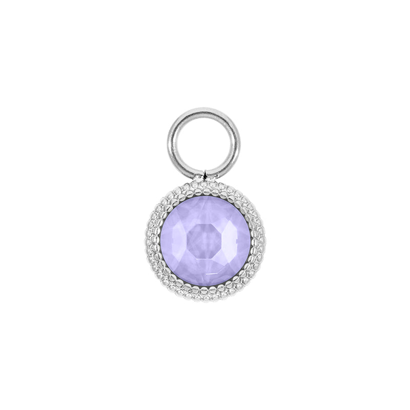 Fabero Flat Charm 10 mm - Silber Crystal Purple Ignite