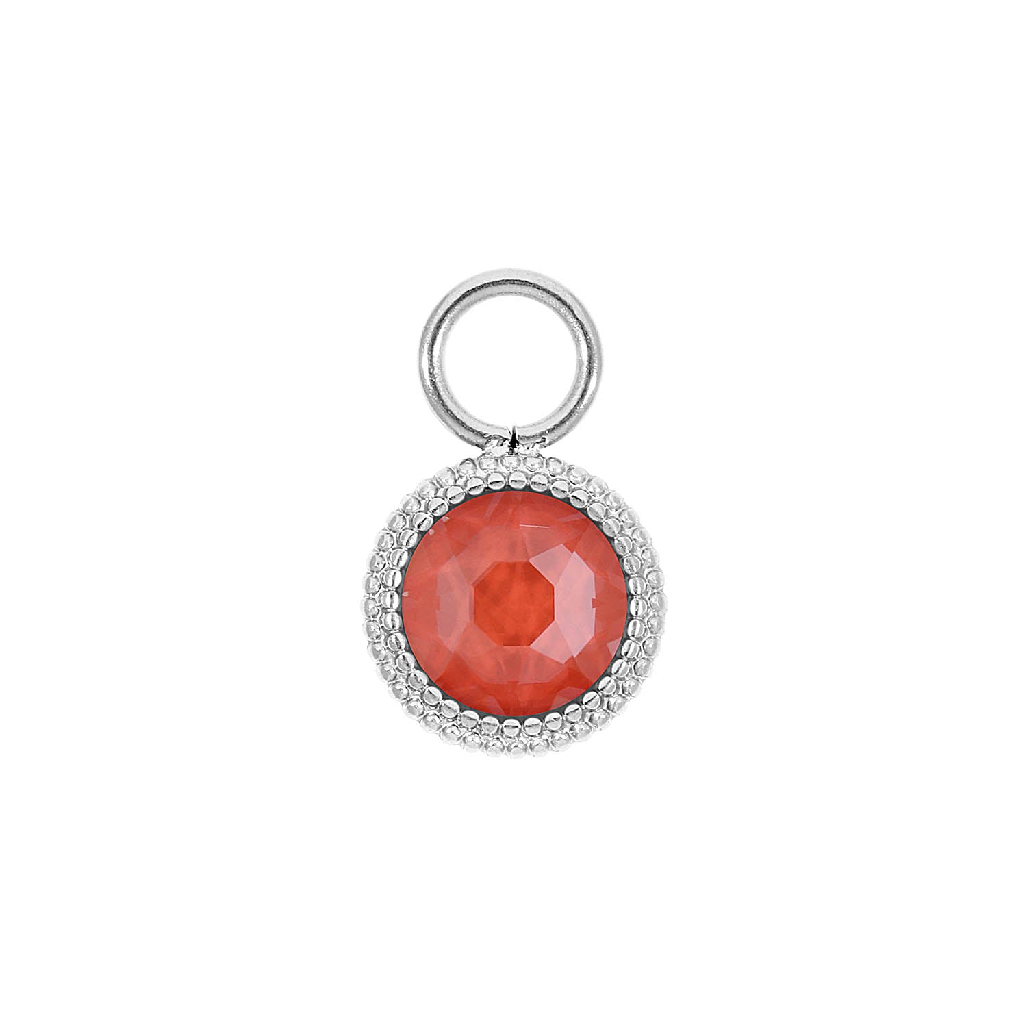Fabero Flat Charm 10 mm - Silber crystal maroon ignite