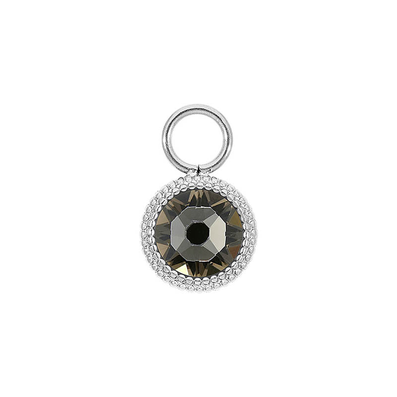 Fabero Flat Charm 10 mm - Silber Greige
