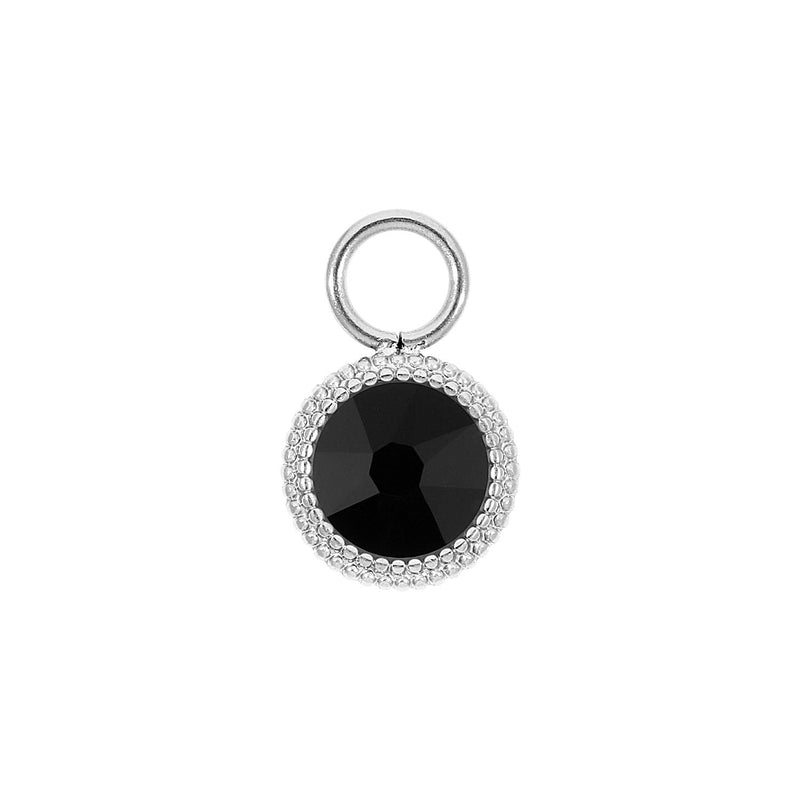 Fabero Flat Charm 10 mm - Silber jet