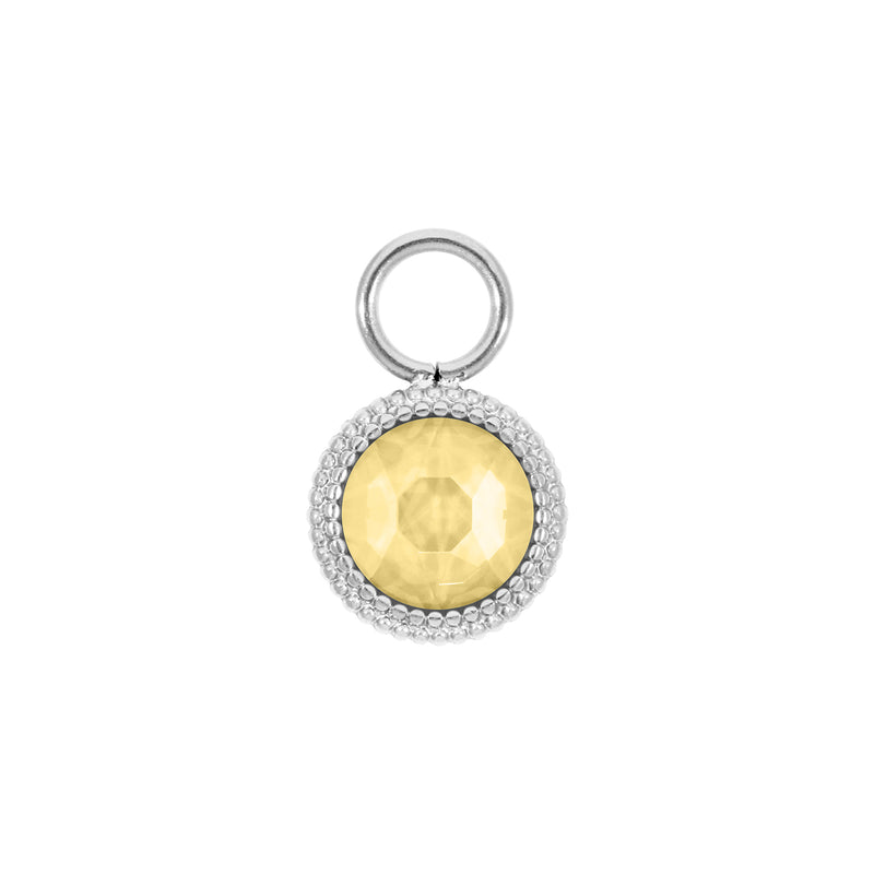 Fabero Flat Charm 10 mm - Silber Recreated Dark Jonquil