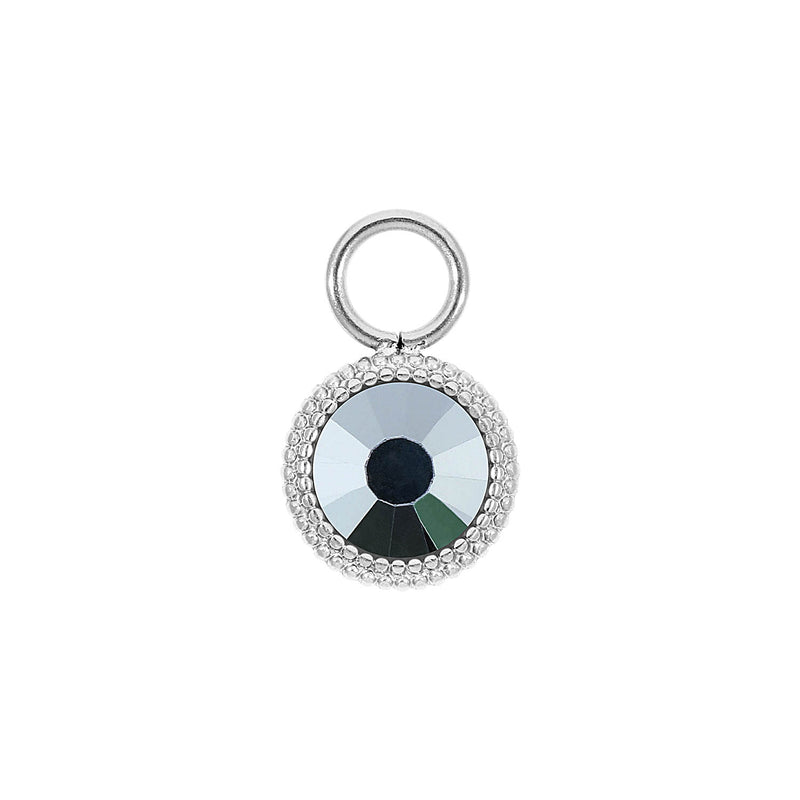 Fabero Flat Charm 10 mm - Silber crystal labrador