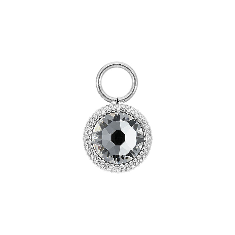 Fabero Flat Charm 10 mm - Silber crystal