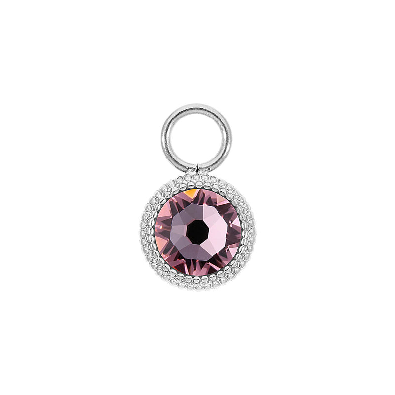 Fabero Flat Charm 10 mm - Silber Light Rose