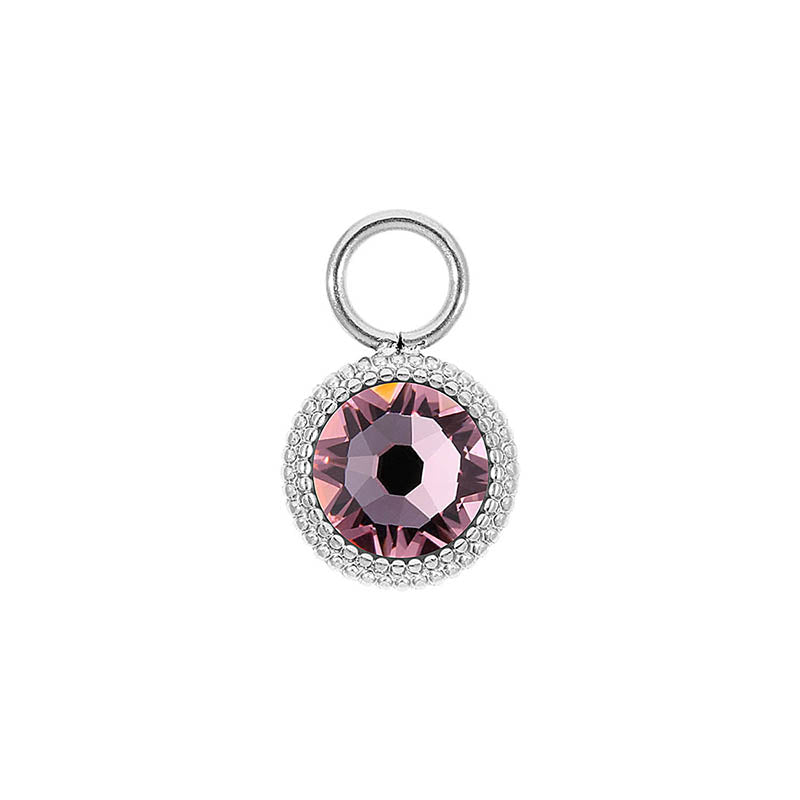 Fabero Flat Charm 10 mm - Silber Light Rose