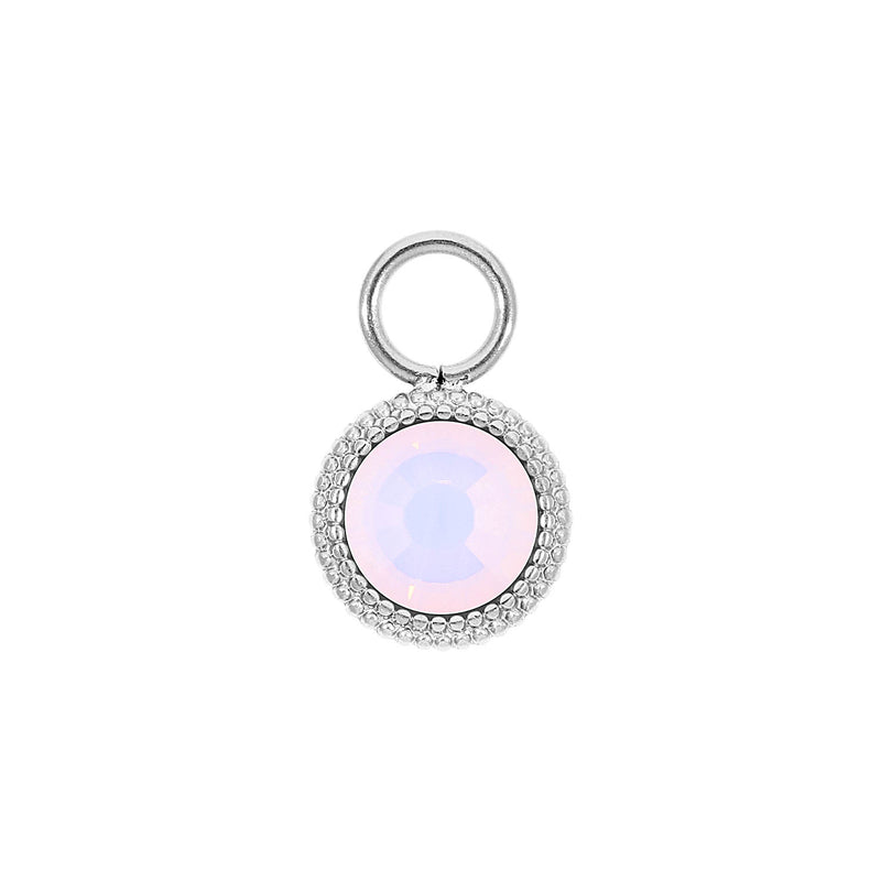 Fabero Flat Charm 10 mm - Silber rose opal