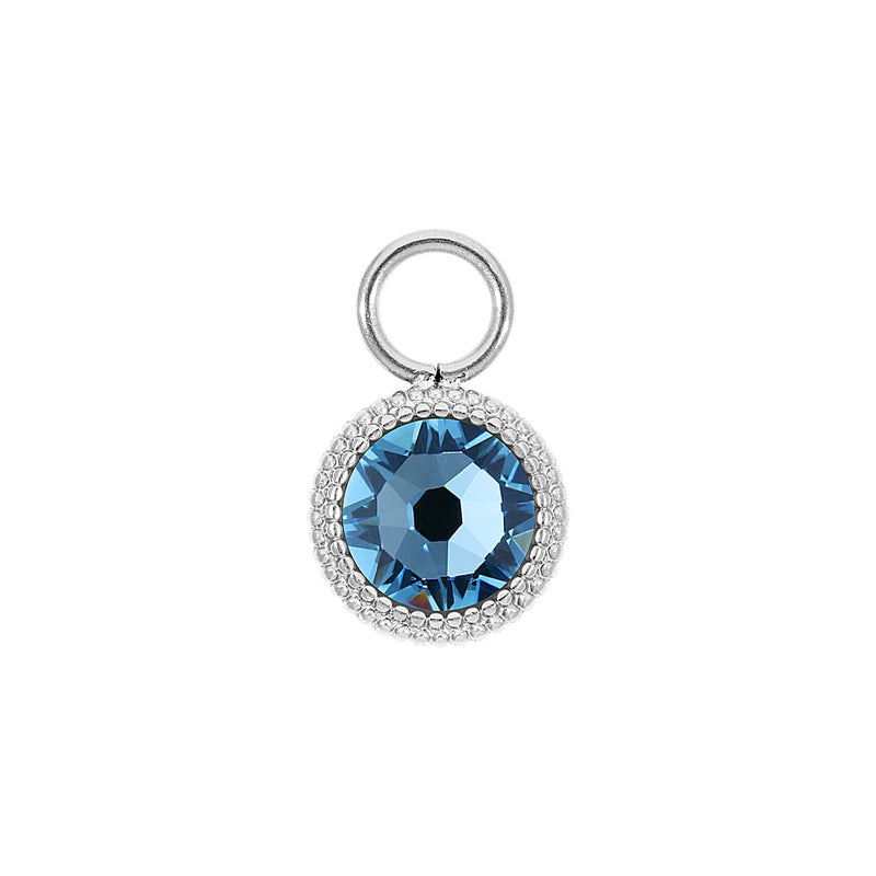 Fabero Flat Charm 10 mm - Silber aquamarine