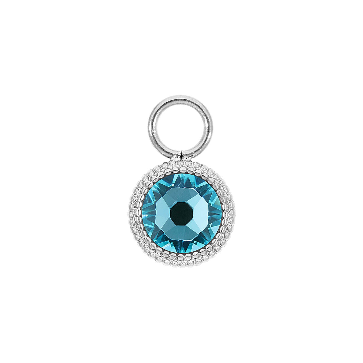Fabero Flat Charm 10 mm - Silber Light Turquoise
