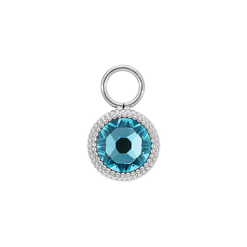 Fabero Flat Charm 10 mm - Silber Light Turquoise