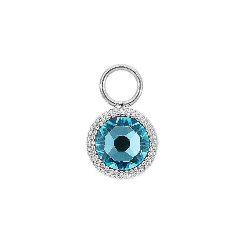 Fabero Flat Charm 10 mm - Silber Light Turquoise