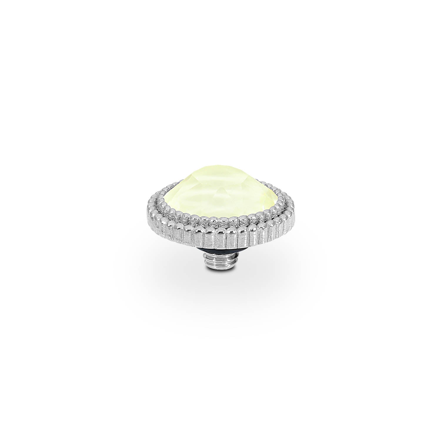 Fabero Flat Top 10 mm - Silber crystal soft yellow ignite
