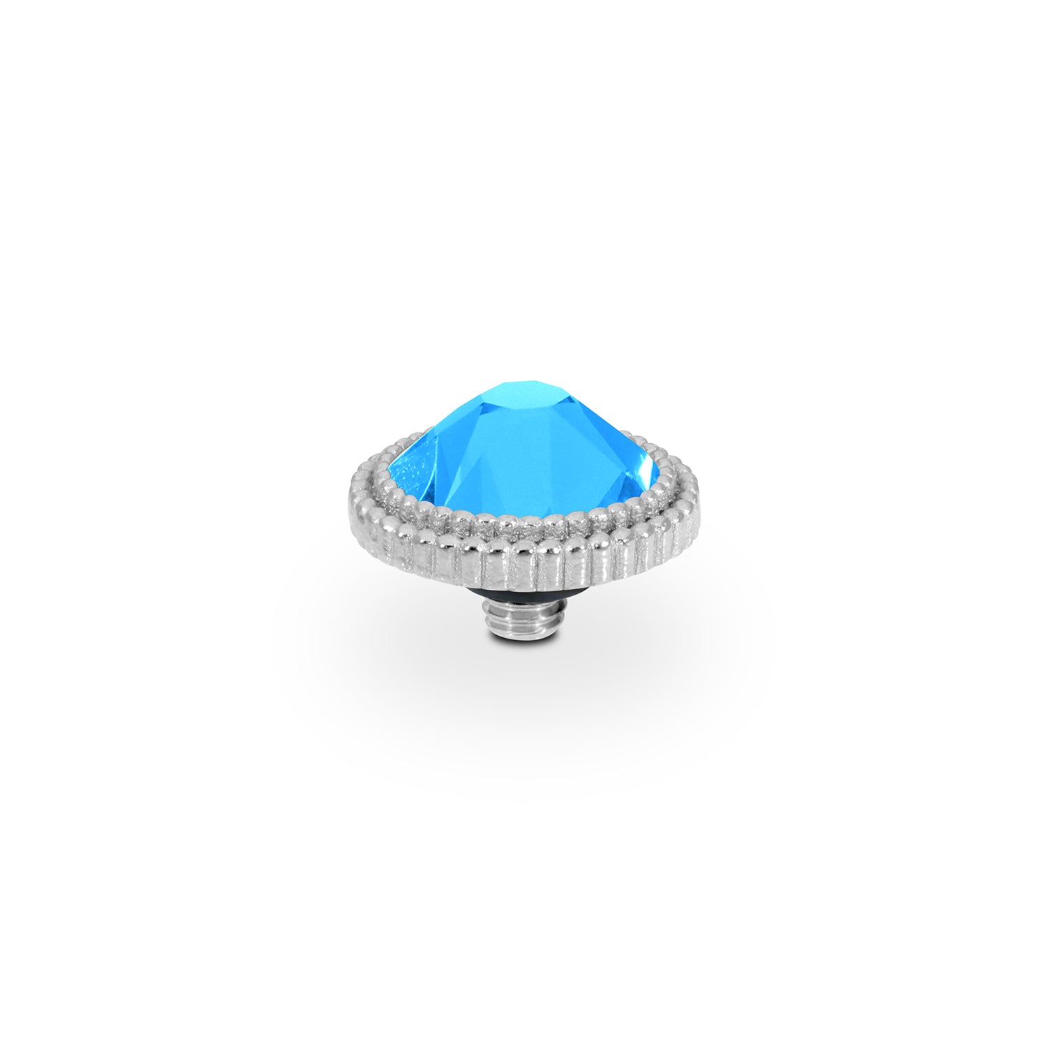Fabero Flat Top 10 mm - Silber Crystal Electric Blue Ignite
