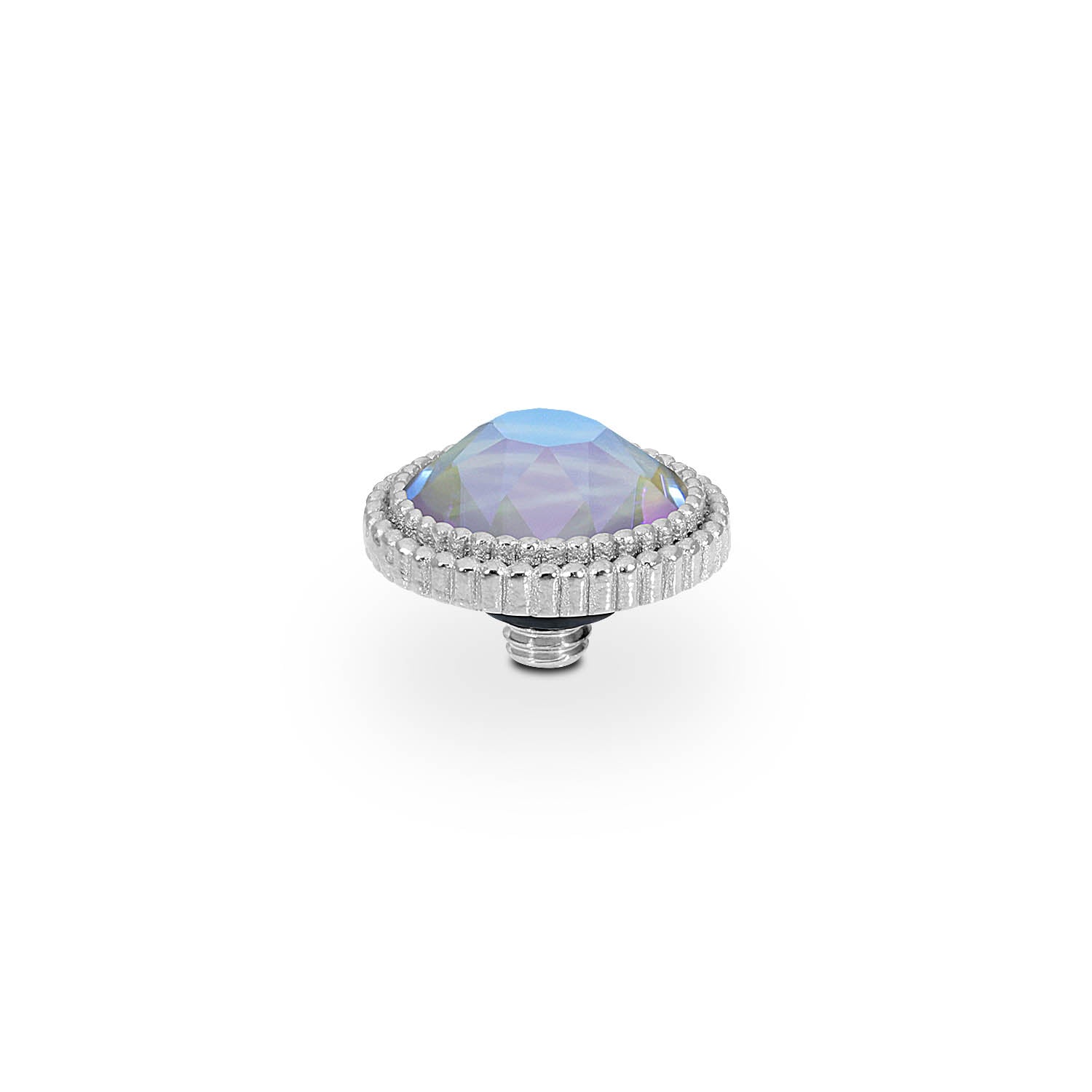 Fabero Flat Top 10 mm - Silber Crystal Serene Gray Delite