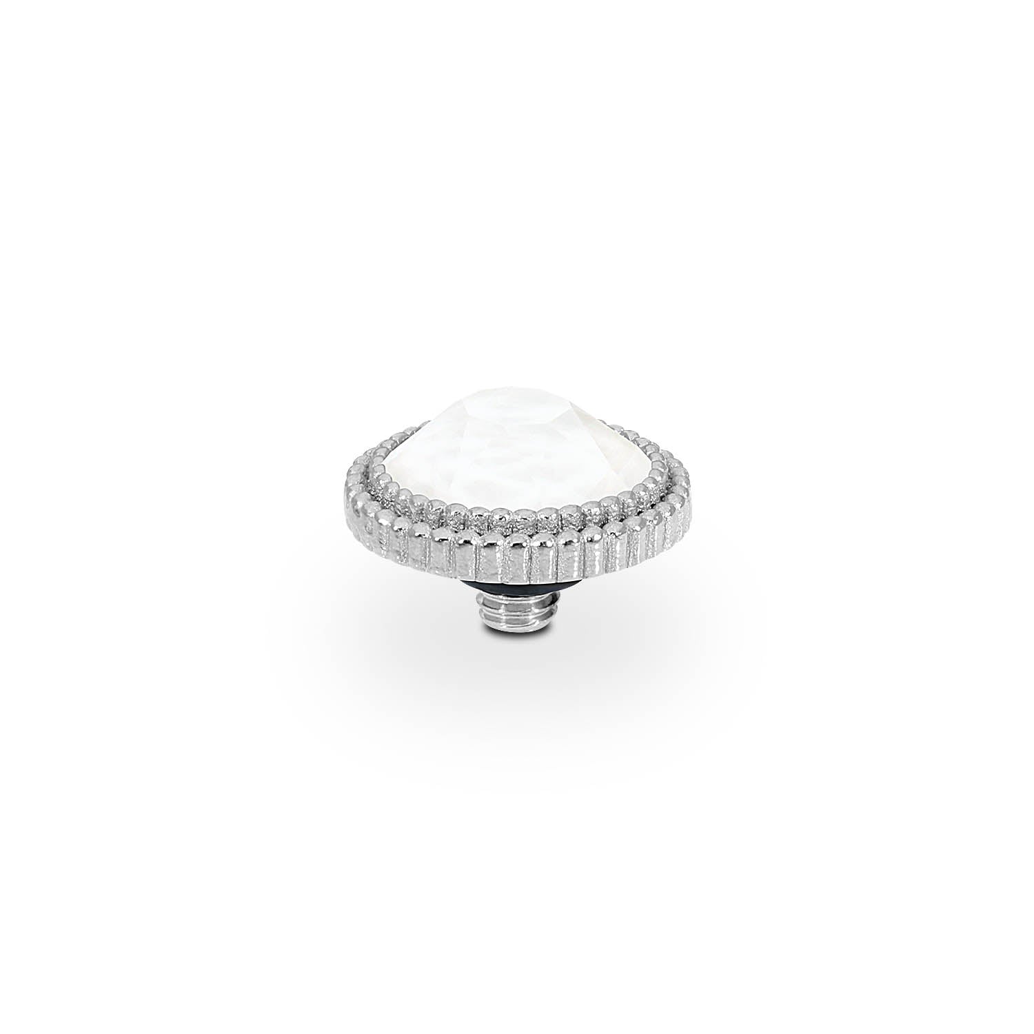 Fabero Flat Top 10 mm - Silber crystal electric white ignite