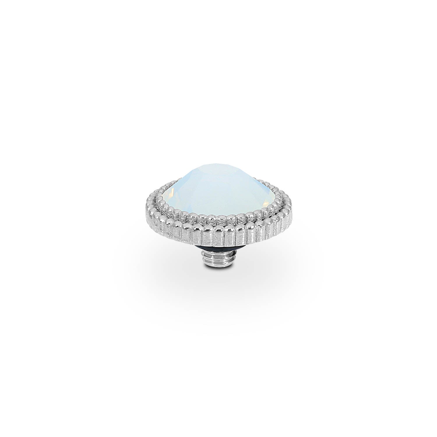 Fabero Flat Top 10 mm - Silber white opal
