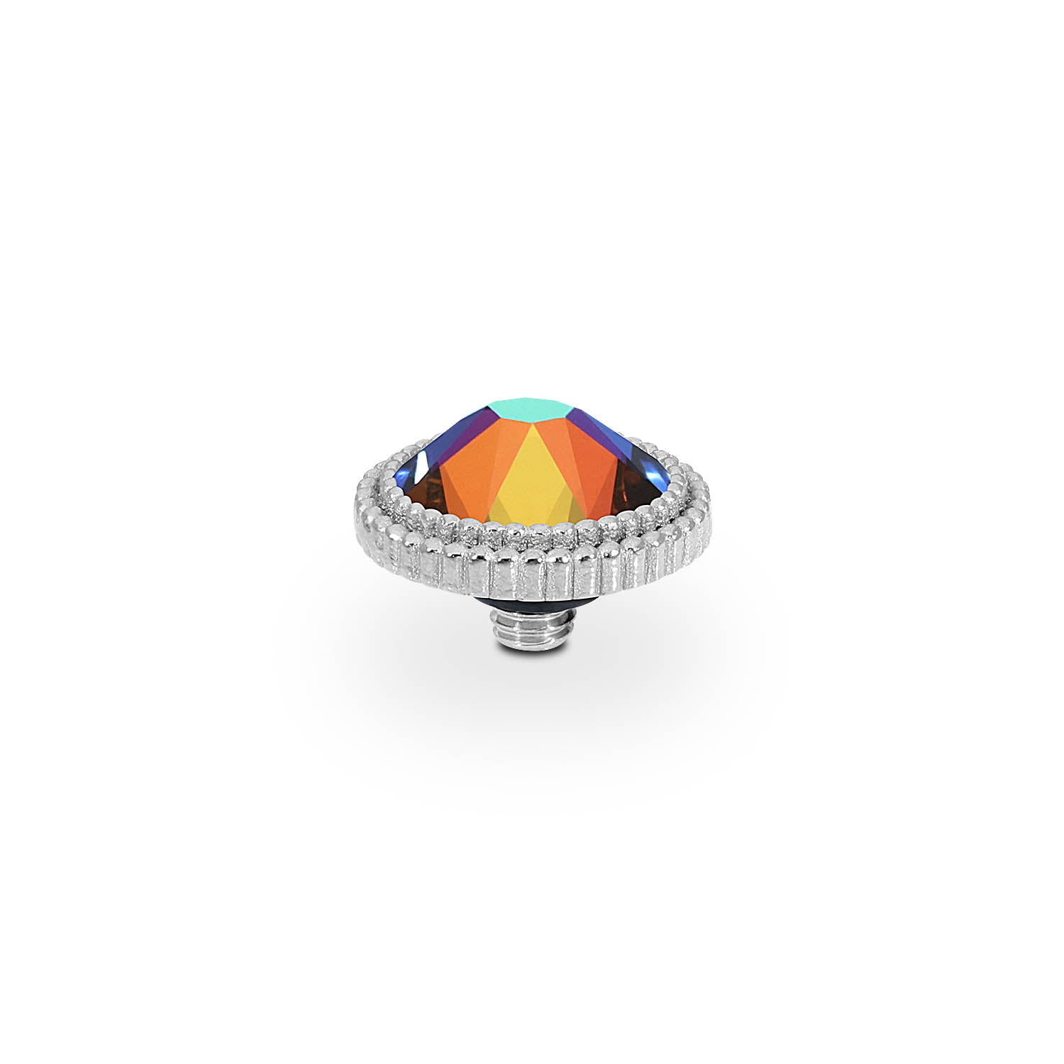 Fabero Flat Top 10 mm - Silber Crystal Vitrail Medium