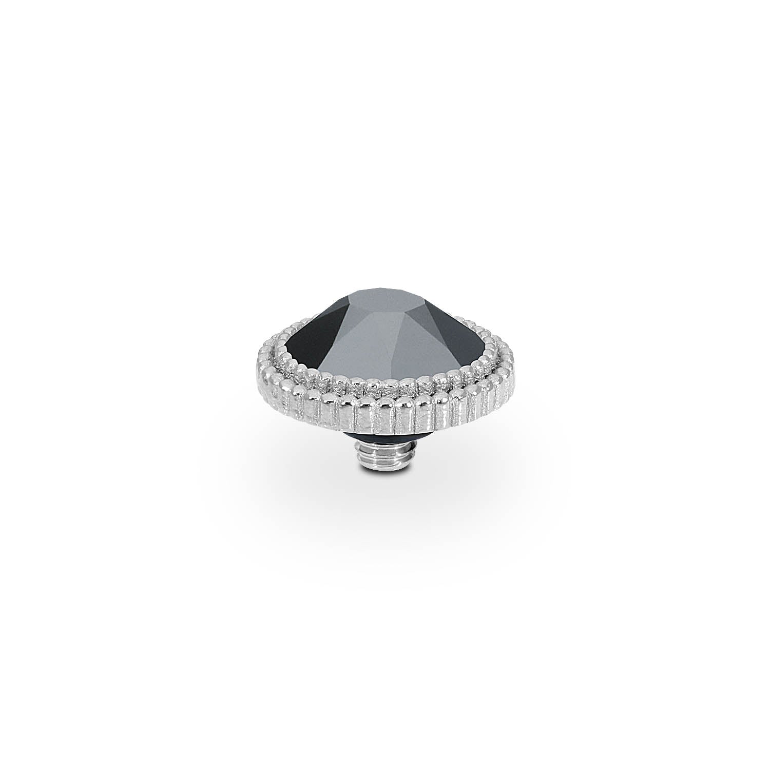 Fabero Flat Top 10 mm - Silber jet hematite