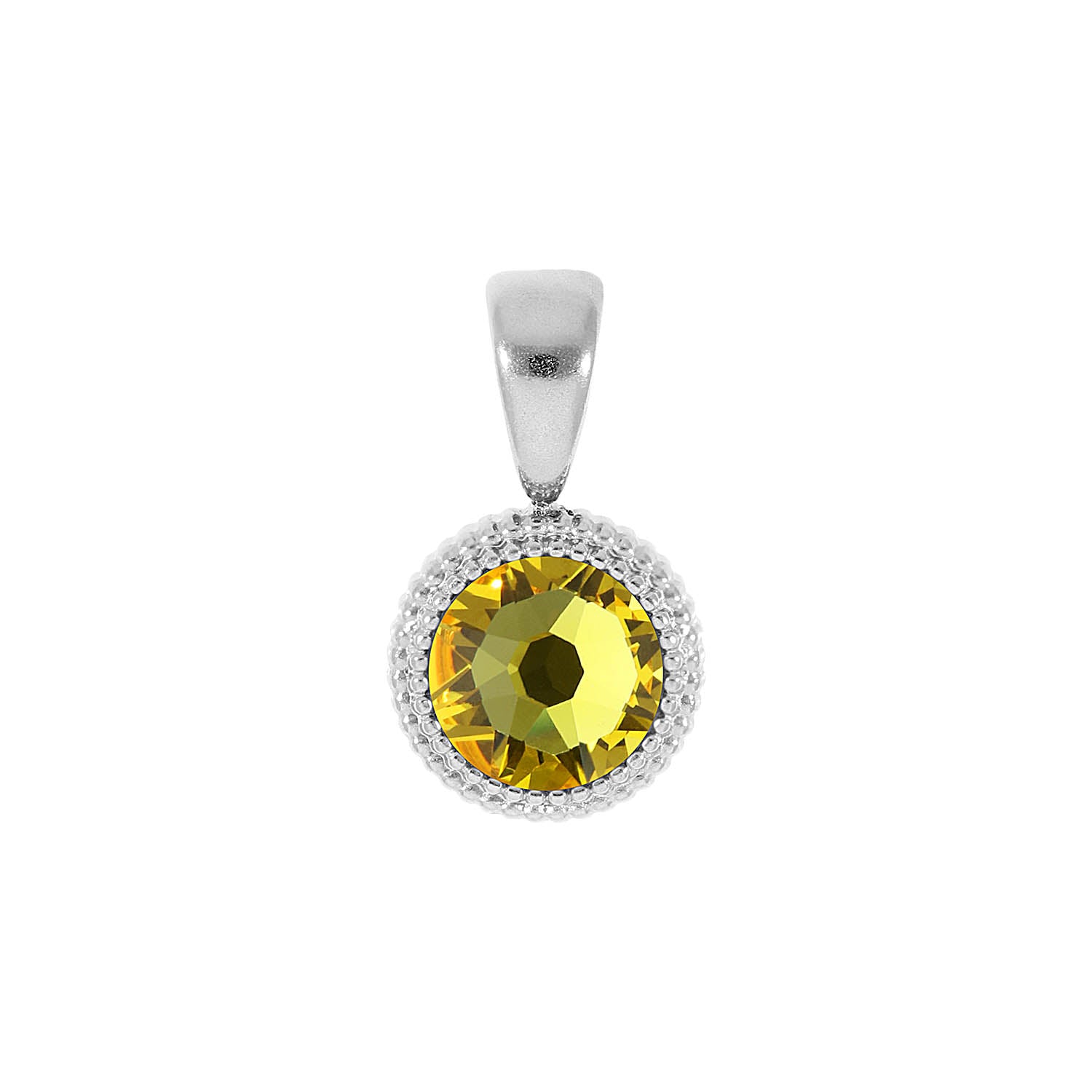 Fabero Flat Anhänger 10 mm - Silber light topaz