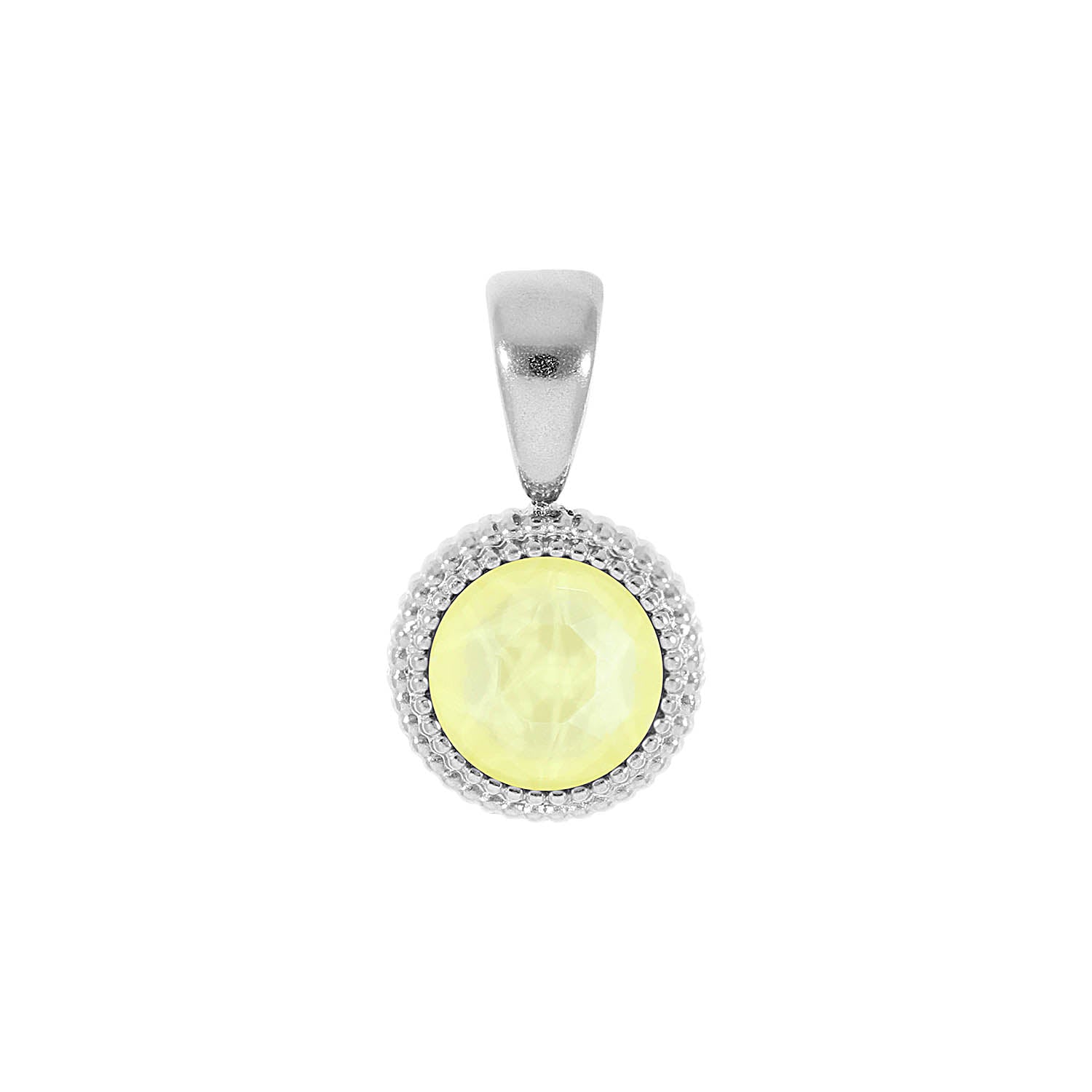 Fabero Flat Anhänger 10 mm - Silber crystal soft yellow ignite