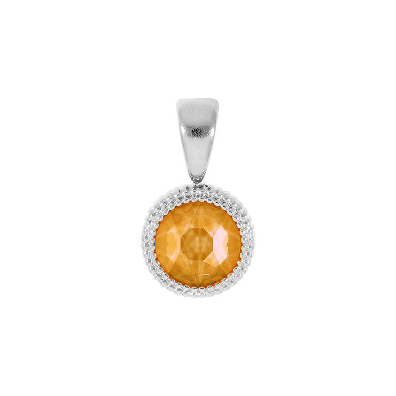Fabero Flat Anhänger 10 mm - Silber Crystal Mango Ignite