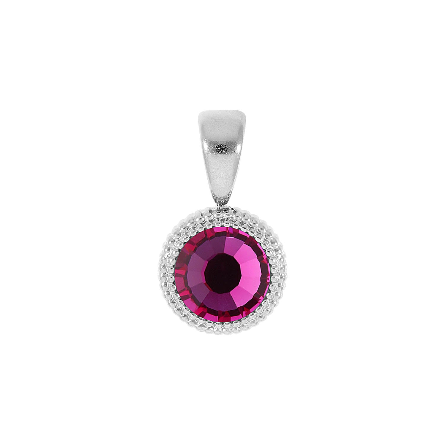 Fabero Flat Anhänger 10 mm - Silber fuchsia