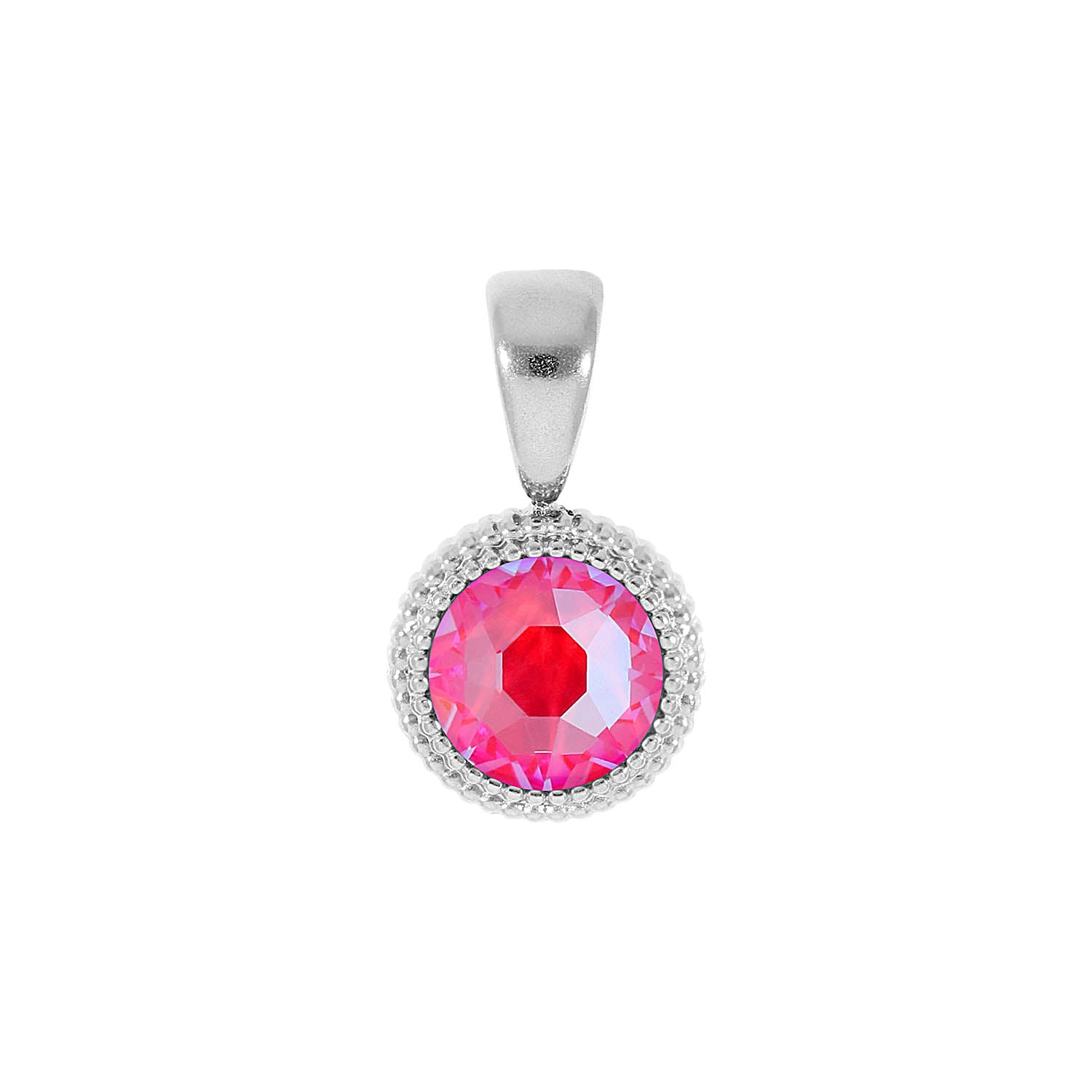 Fabero Flat Anhänger 10 mm - Silber lotus pink delite