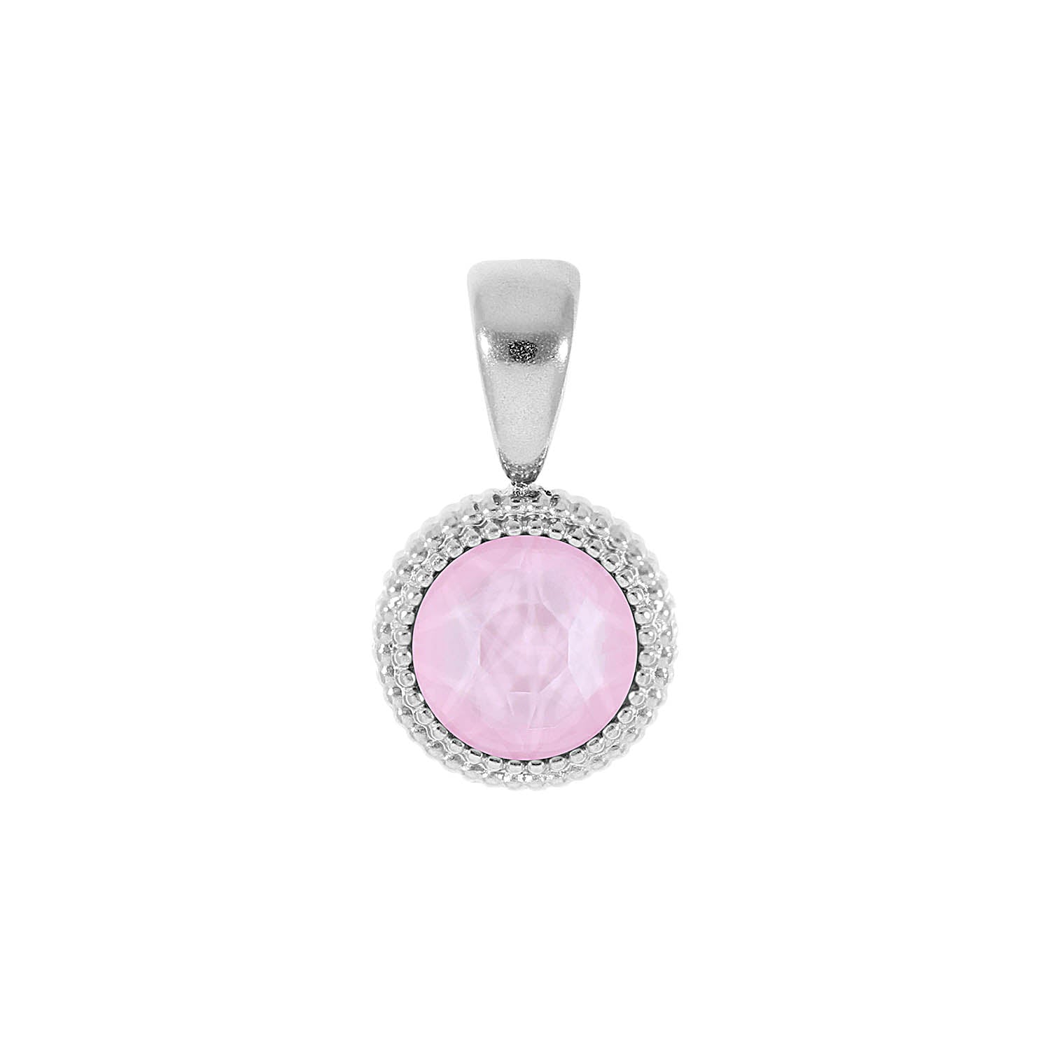 Fabero Flat Anhänger 10 mm - Silber crystal soft rose ignite