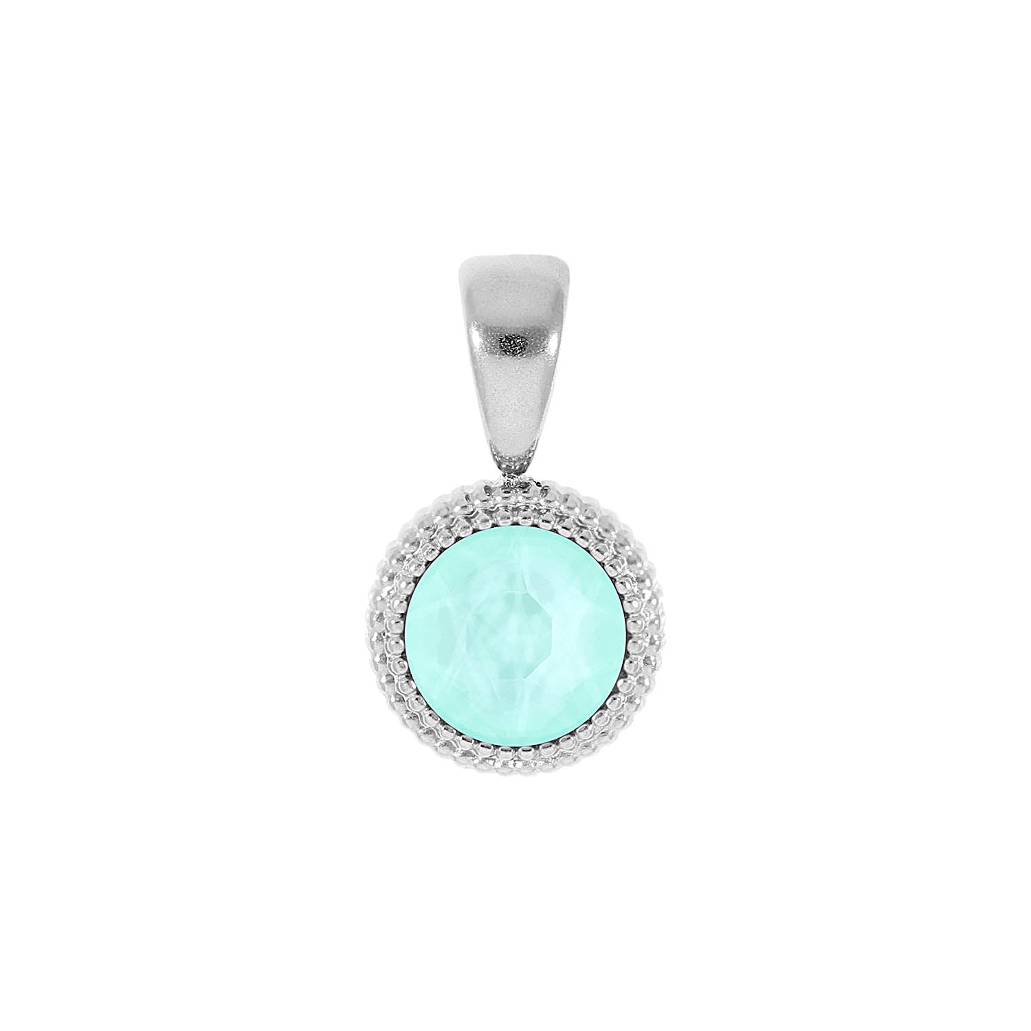 Fabero Flat Anhänger 10 mm - Silber crystal soft mint ignite