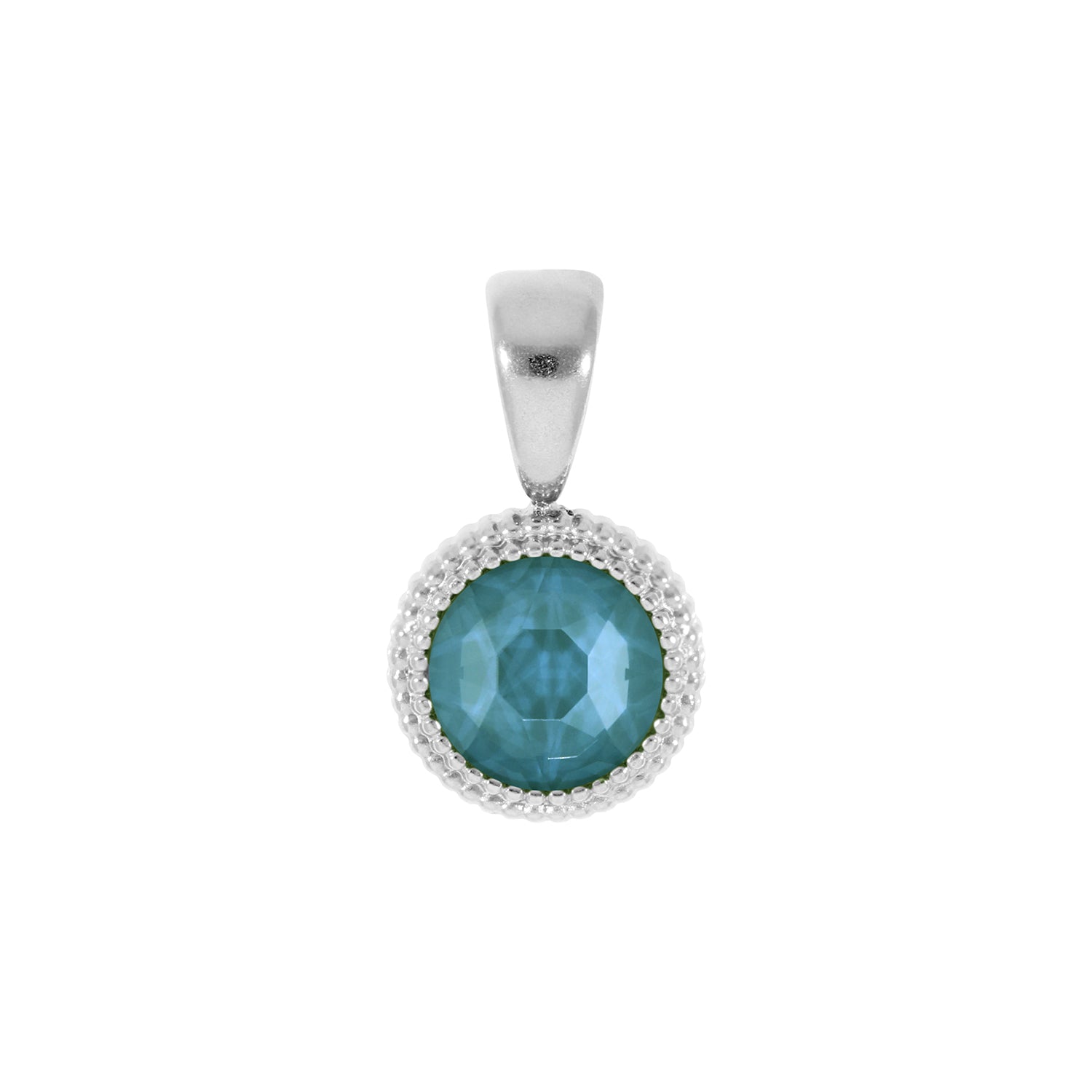 Fabero Flat Anhänger 10 mm - Silber Crystal Pine Green Ignite