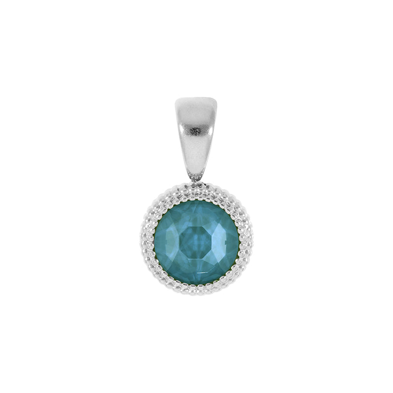 Fabero Flat Anhänger 10 mm - Silber Crystal Pine Green Ignite