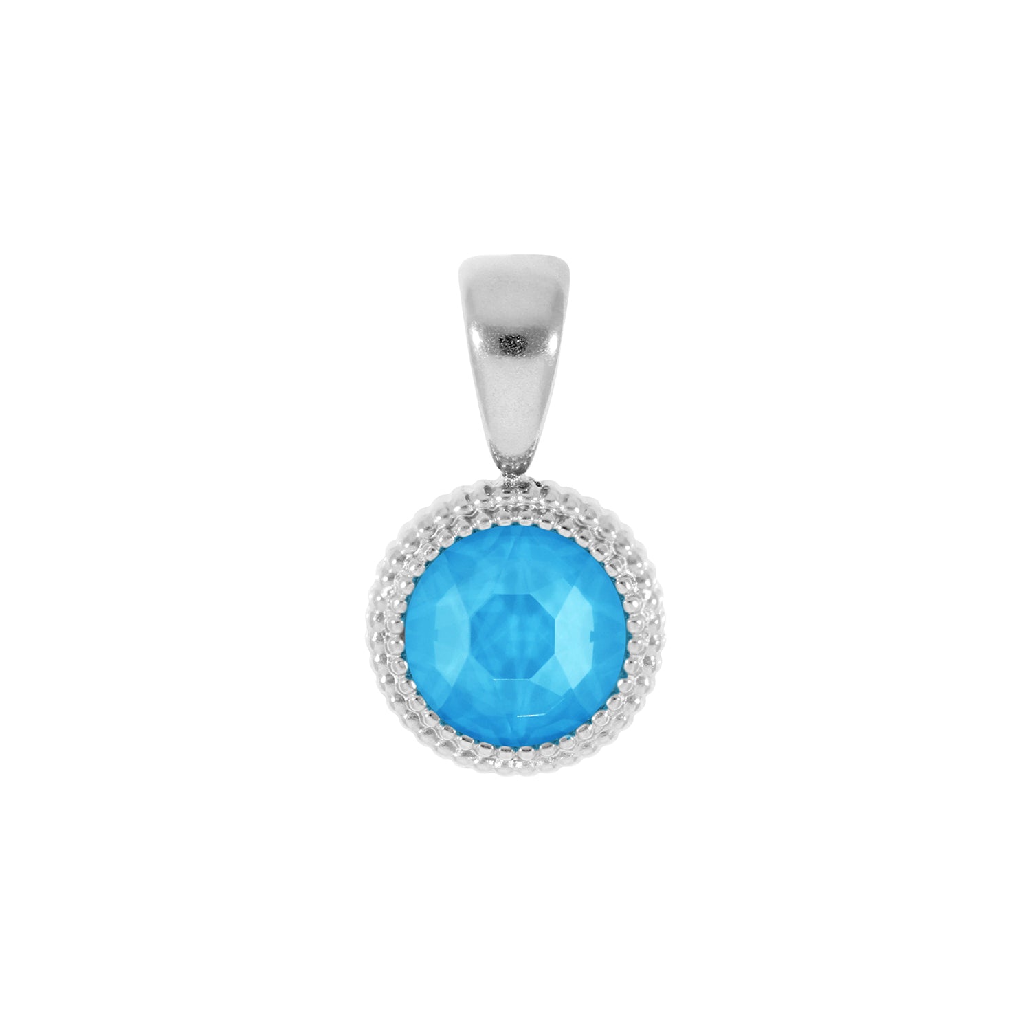 Fabero Flat Anhänger 10 mm - Silber Crystal Electric Blue Ignite