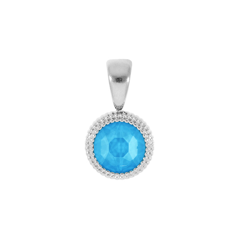 Fabero Flat Anhänger 10 mm - Silber Crystal Electric Blue Ignite