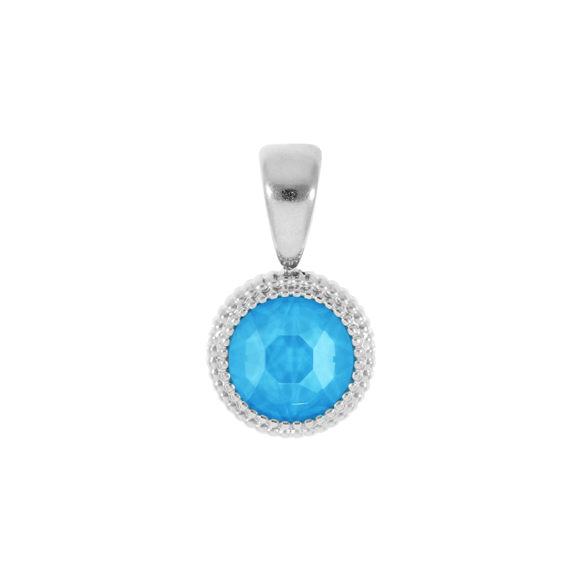 Fabero Flat Anhänger 10 mm - Silber Crystal Electric Blue Ignite