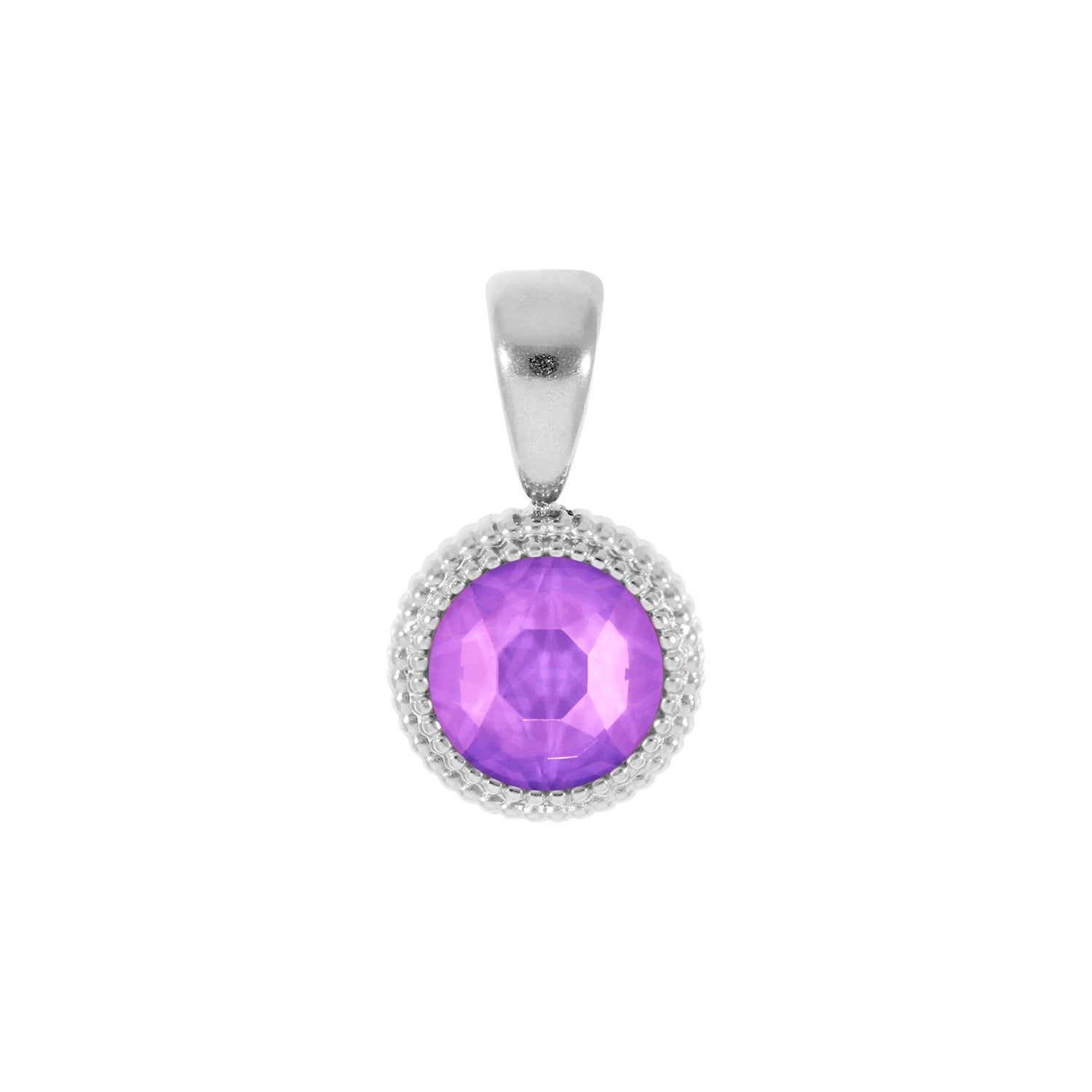 Fabero Flat Anhänger 10 mm - Silber Crystal Electric Violet Ignite