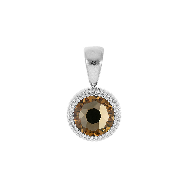 Fabero Flat Anhänger 10 mm - Silber light colorado topaz
