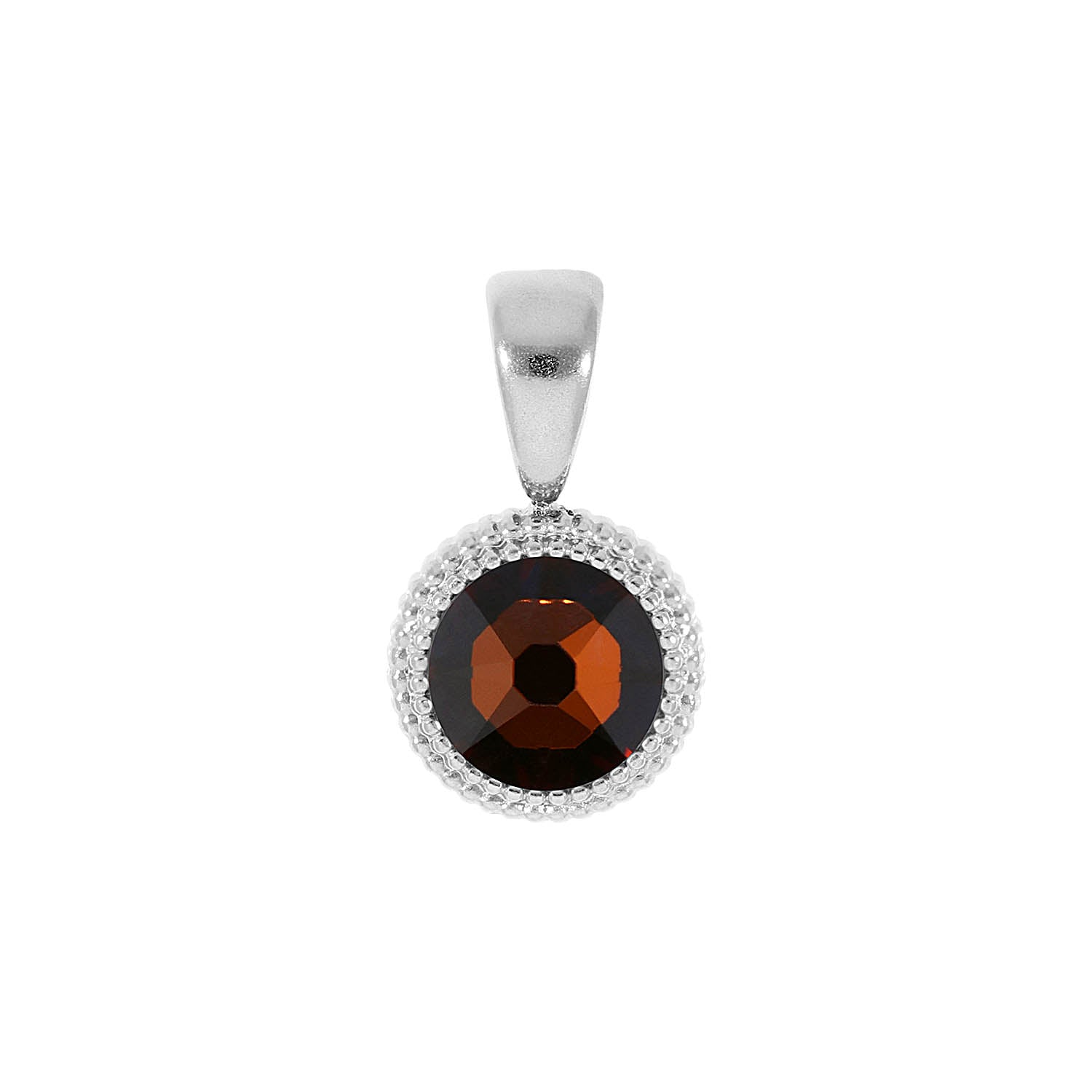 Fabero Flat Anhänger 10 mm - Silber smoked amber