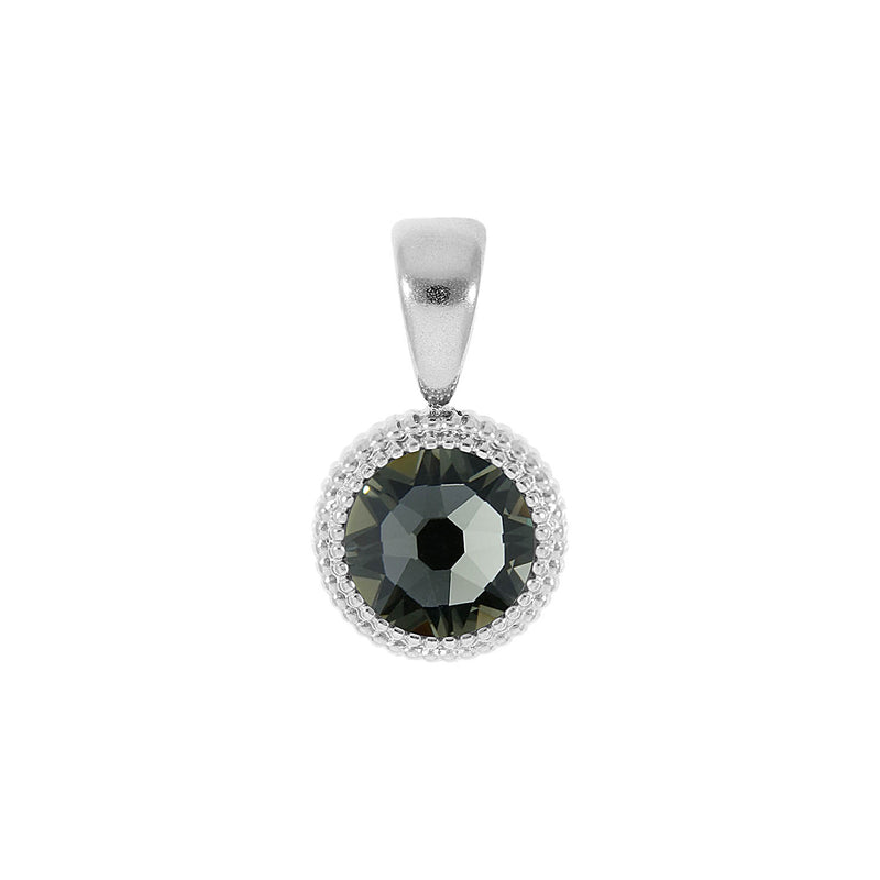 Fabero Flat Anhänger 10 mm - Silber black diamond