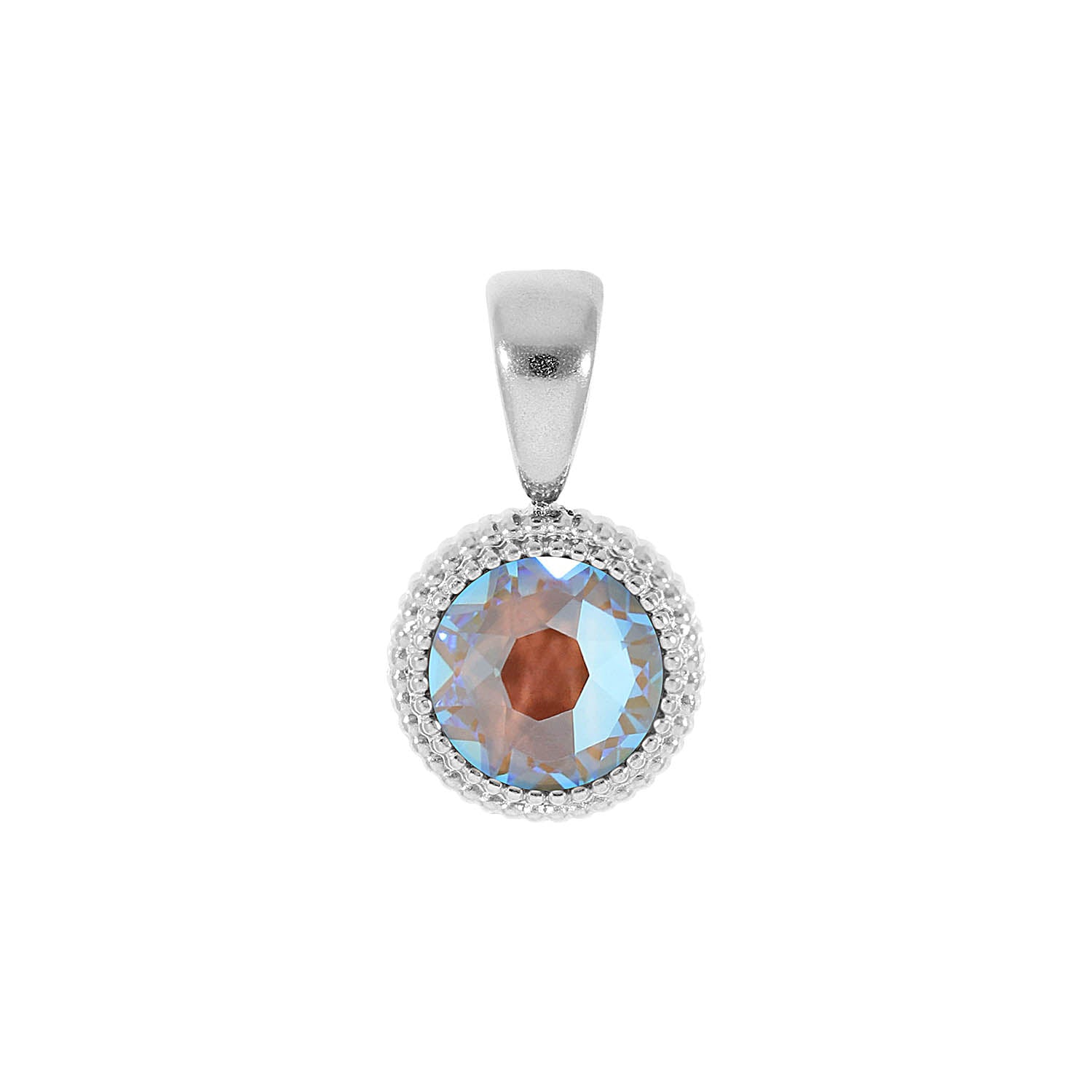 Fabero Flat Anhänger 10 mm - Silber Crystal Serene Gray Delite