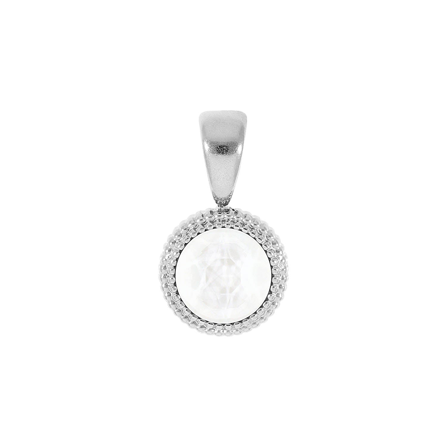Fabero Flat Anhänger 10 mm - Silber crystal electric white ignite