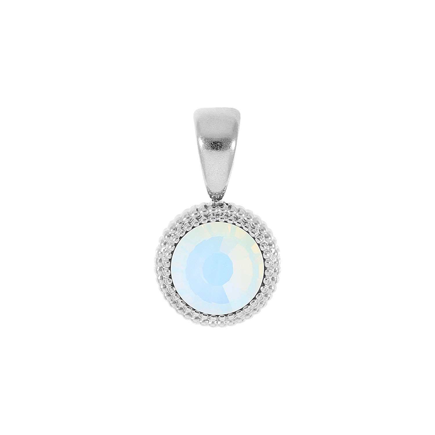 Fabero Flat Anhänger 10 mm - Silber white opal