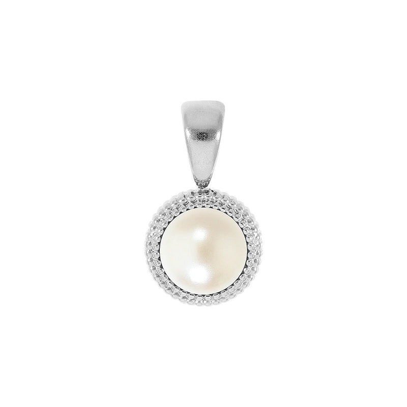 Fabero Flat Anhänger 10 mm - Silber cream pearl