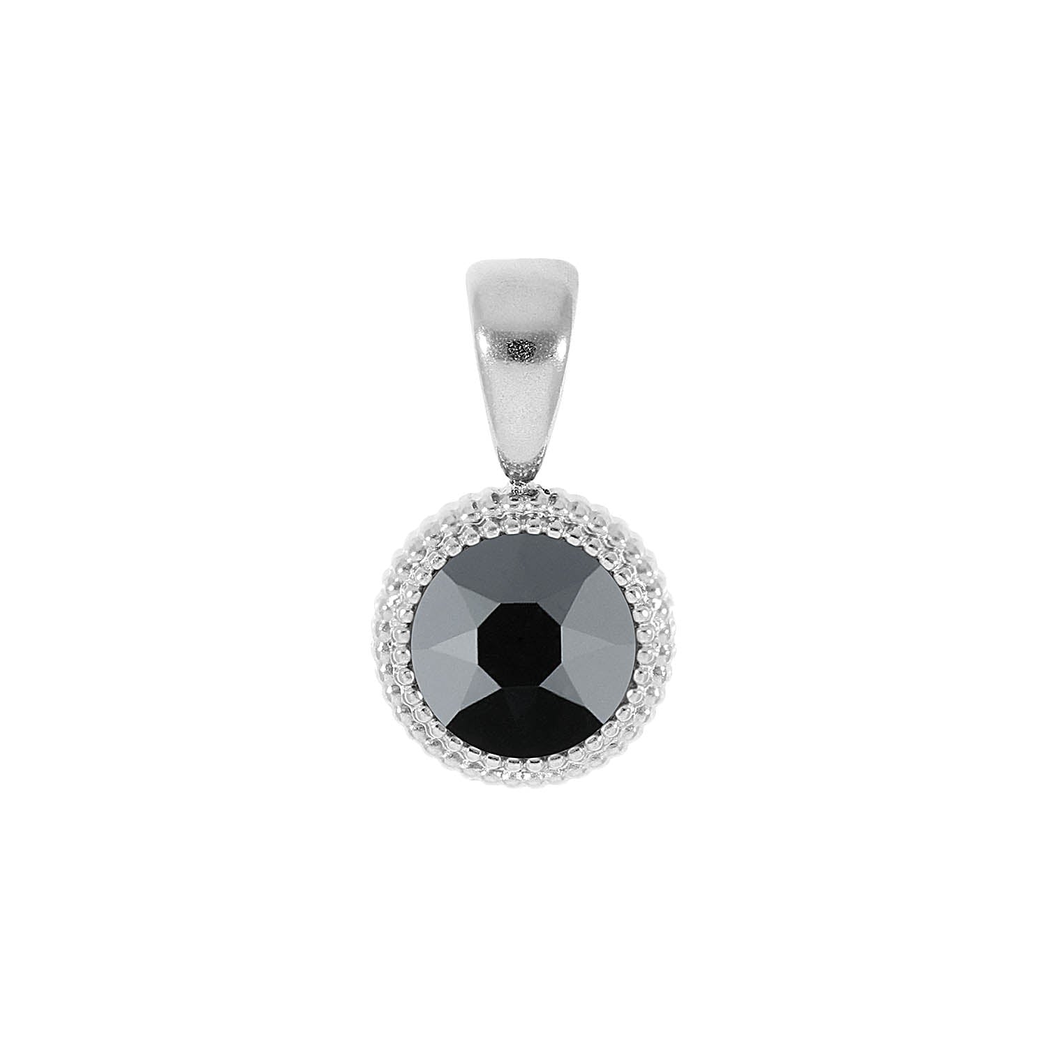 Fabero Flat Anhänger 10 mm - Silber jet hematite