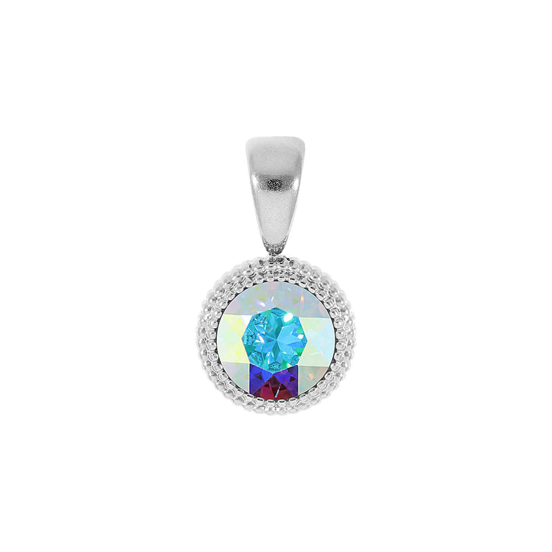 Fabero Flat Anhänger 10 mm - Silber crystal aurora boreale