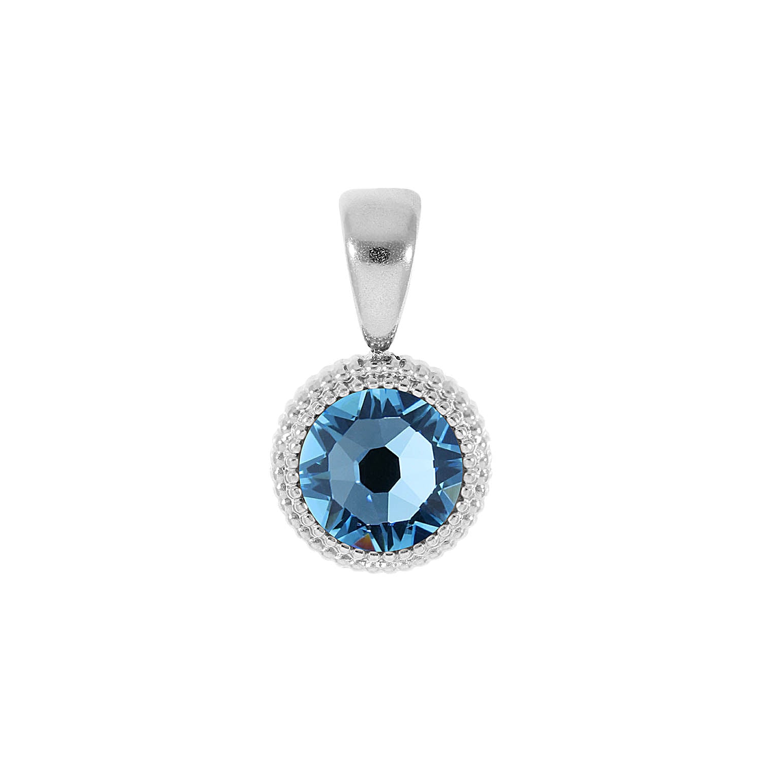 Fabero Flat Anhänger 10 mm - Silber aquamarine