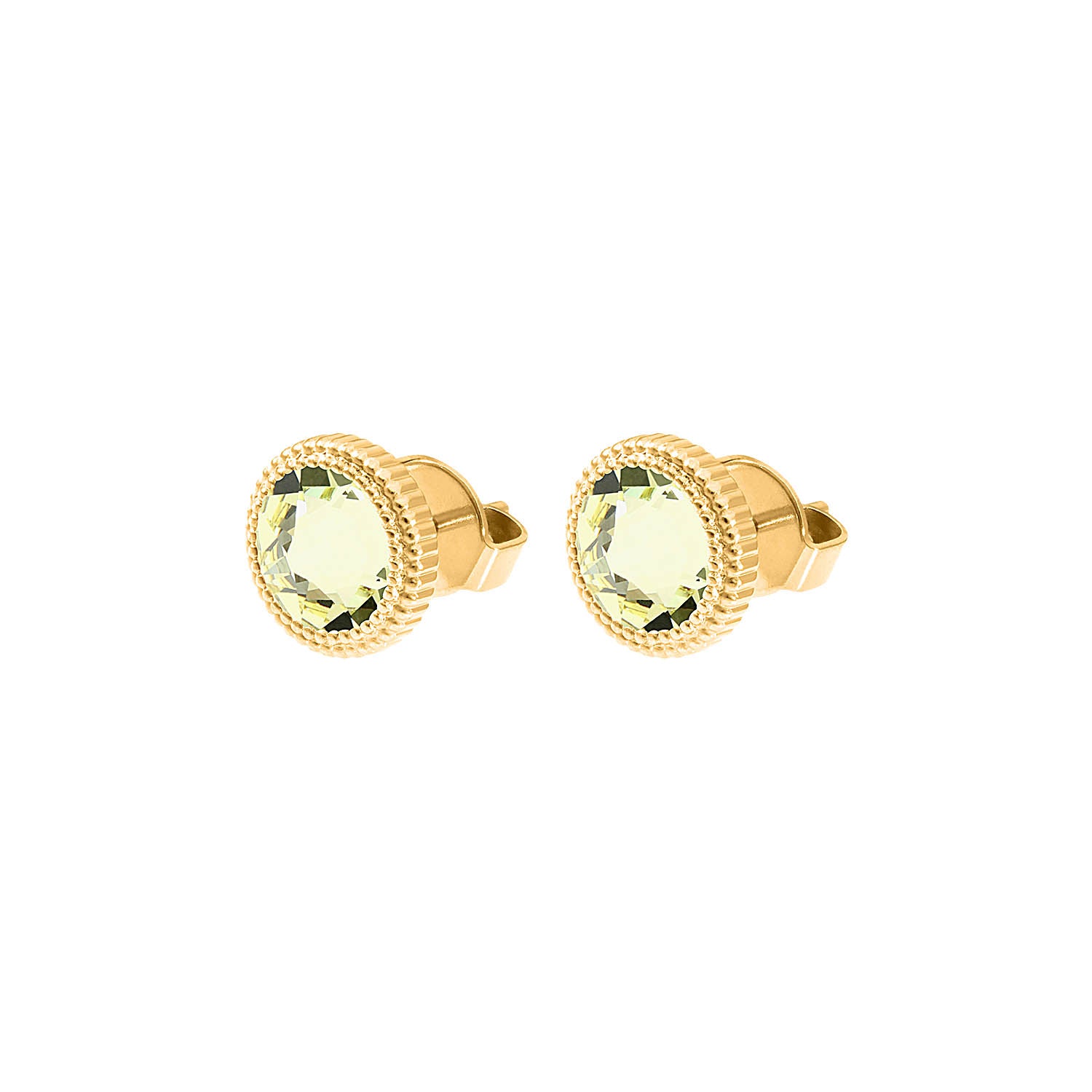 Fabero Flat Ohrstecker 10 mm - Gold Jonquil
