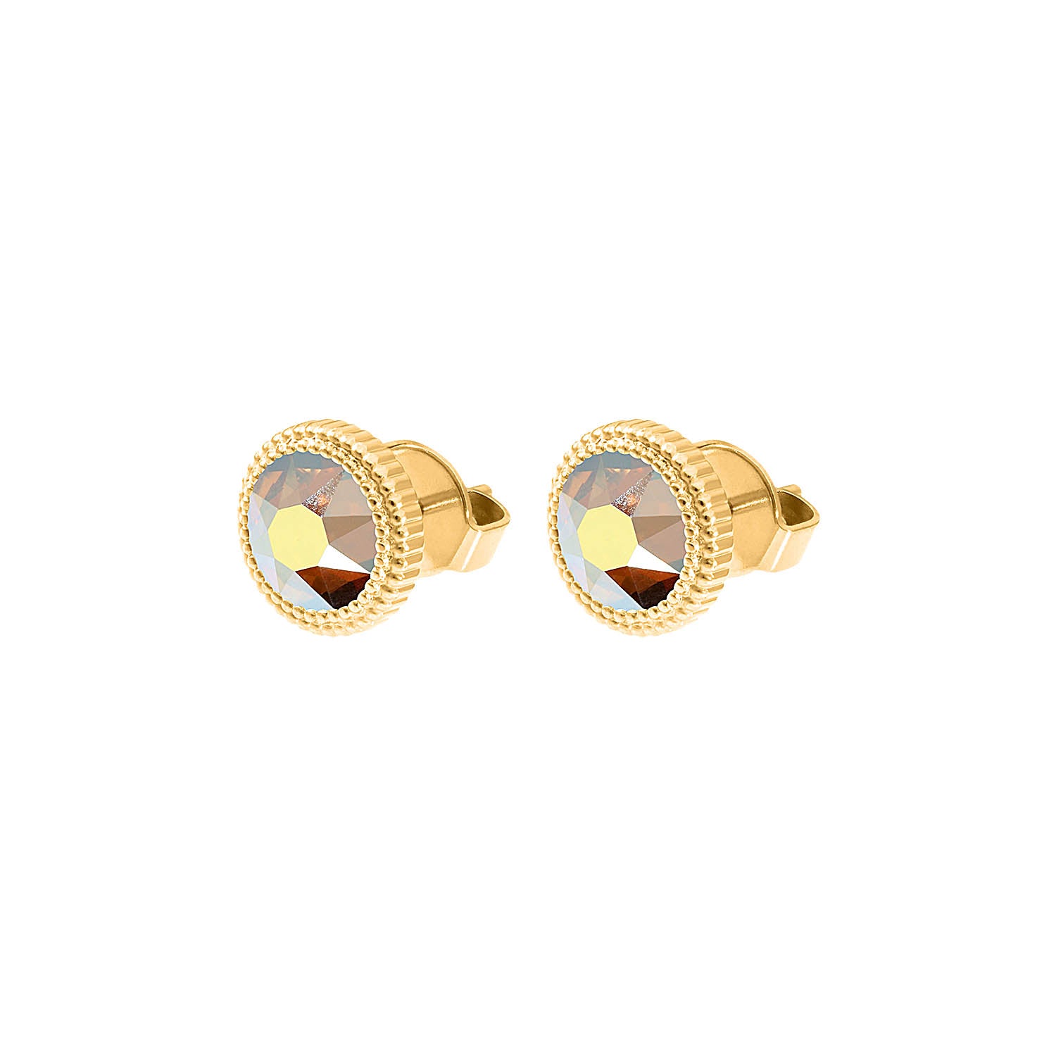 Fabero Flat Ohrstecker 10 mm - Gold metallic sunshine